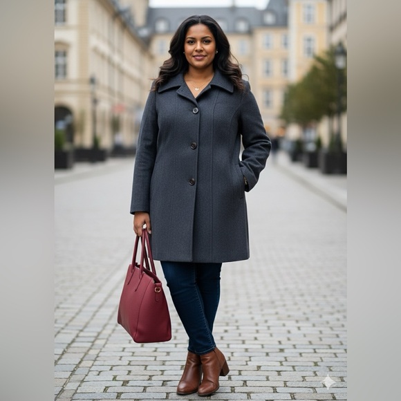 London Fog Jackets & Blazers - London Fog Dark Gray Fully Lined Women's Coat